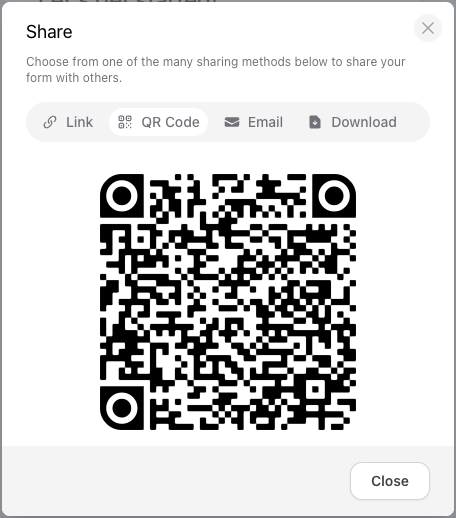 Share form using QR code